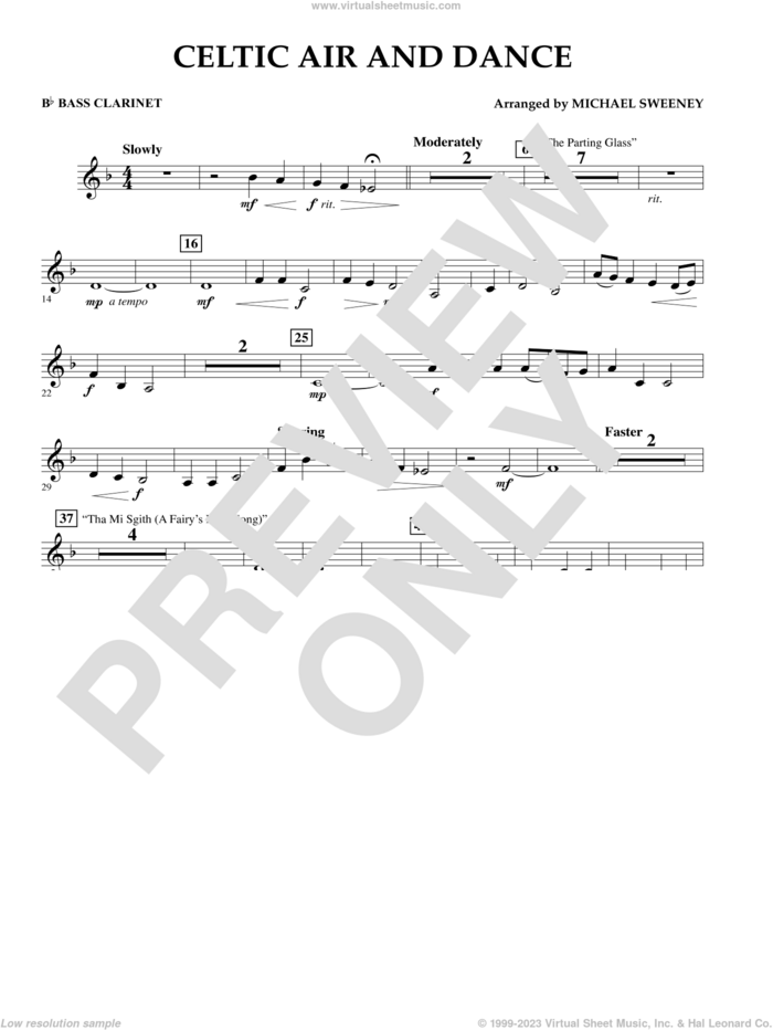 Celtic Air and Dance sheet music for concert band (Bb bass clarinet) by Michael Sweeney, intermediate skill level