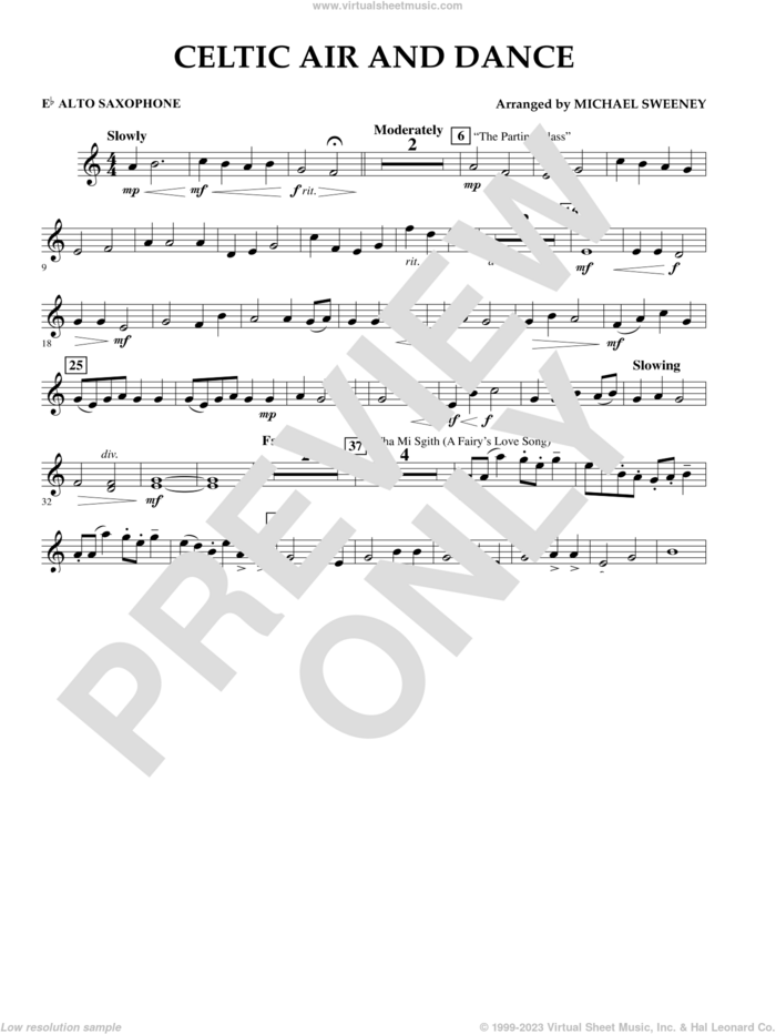 Celtic Air and Dance sheet music for concert band (Eb alto saxophone) by Michael Sweeney, intermediate skill level