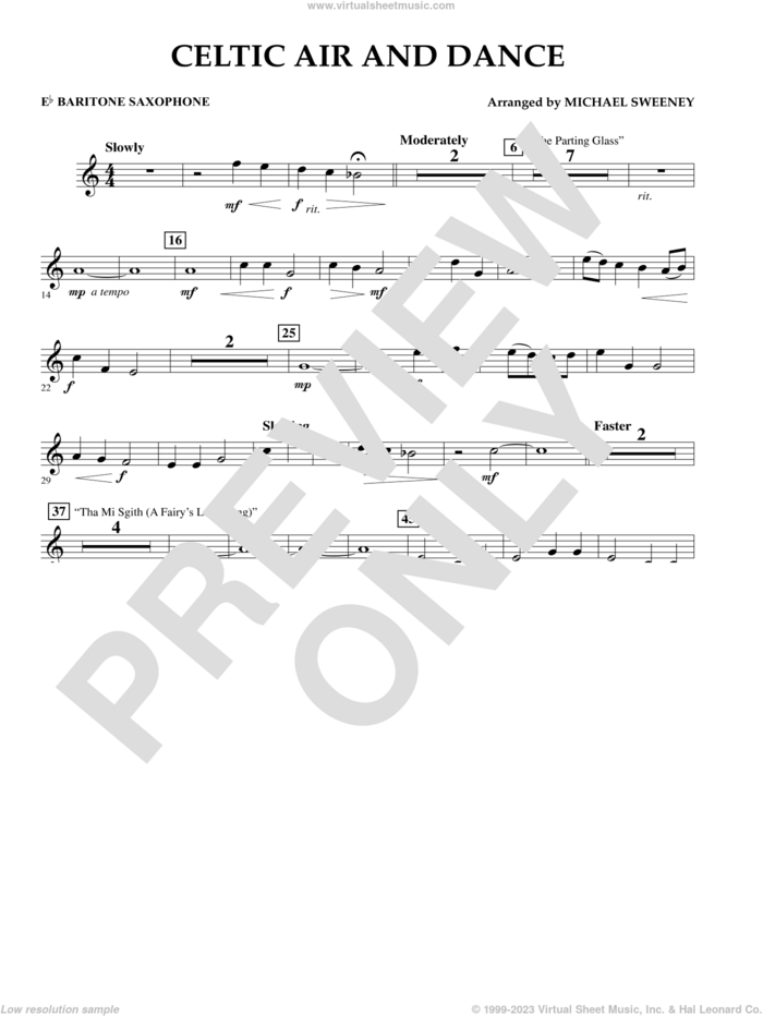 Celtic Air and Dance sheet music for concert band (Eb baritone saxophone) by Michael Sweeney, intermediate skill level