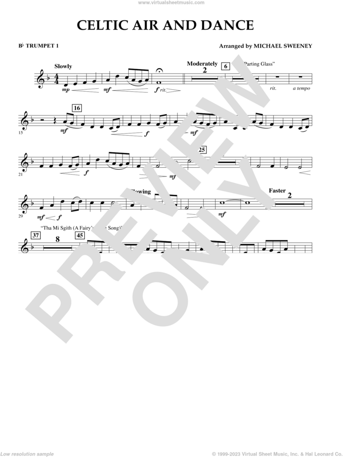 Celtic Air and Dance sheet music for concert band (Bb trumpet 1) by Michael Sweeney, intermediate skill level