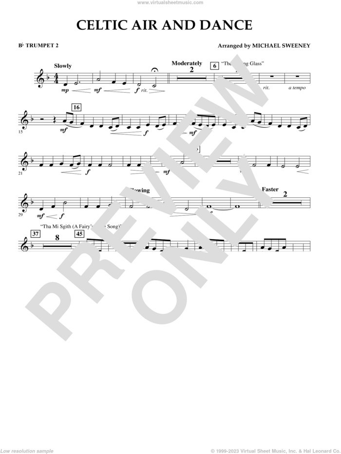 Celtic Air and Dance sheet music for concert band (Bb trumpet 2) by Michael Sweeney, intermediate skill level