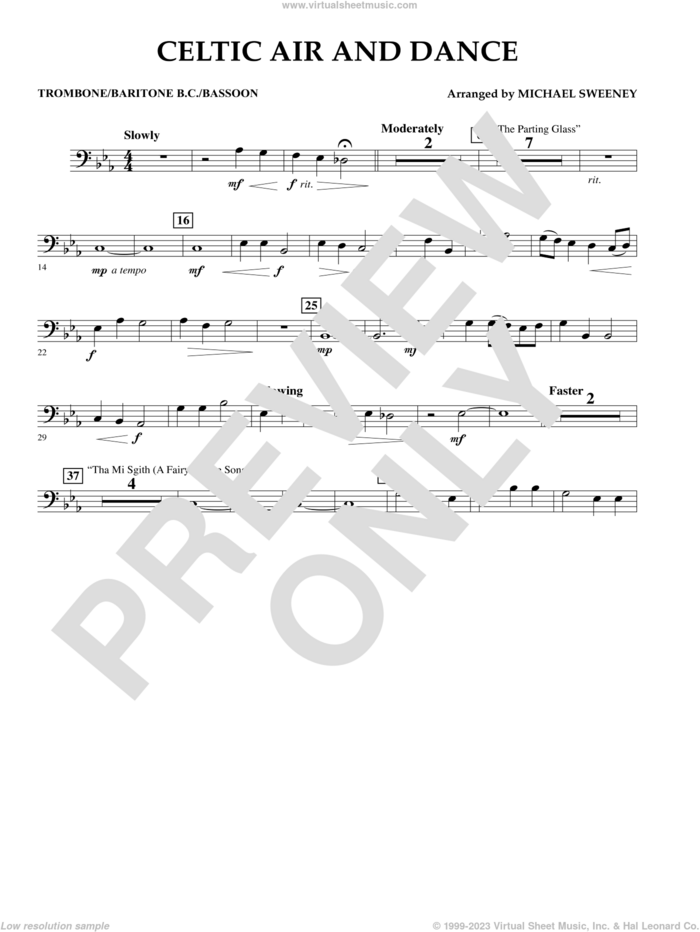 Celtic Air and Dance sheet music for concert band (trombone) by Michael Sweeney, intermediate skill level