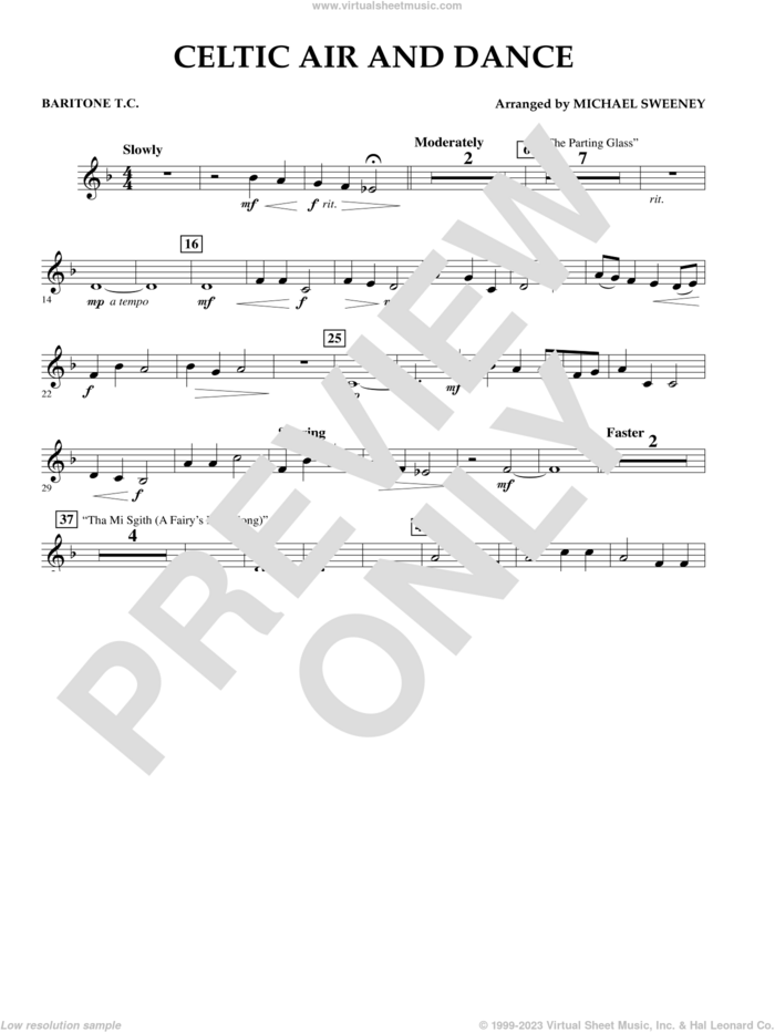 Celtic Air and Dance sheet music for concert band (baritone t.c.) by Michael Sweeney, intermediate skill level