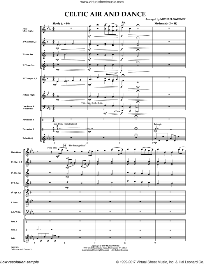 Celtic Air and Dance (No. 1) (COMPLETE) sheet music for concert band by Michael Sweeney, intermediate skill level