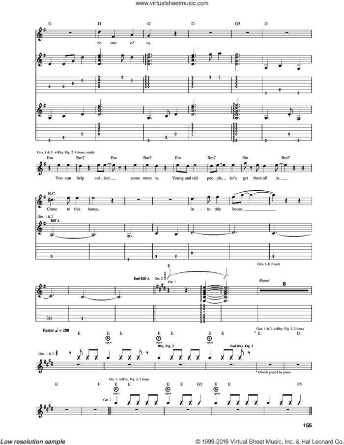 Welcome sheet music for guitar (tablature) by The Who and Pete Townshend, intermediate skill level