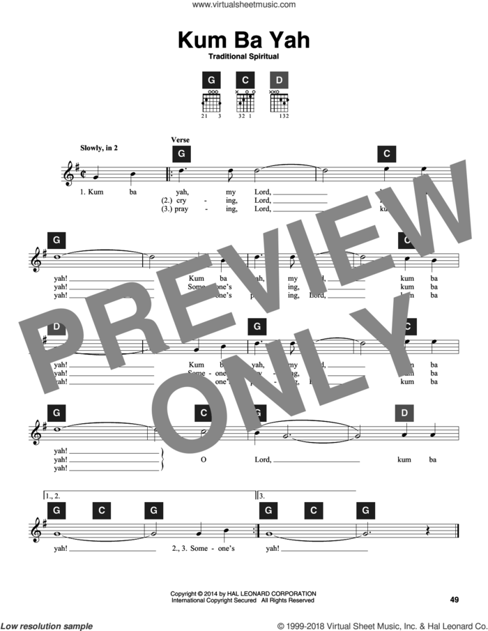 Kum Ba Yah sheet music for guitar solo (ChordBuddy system)  and Travis Perry, intermediate guitar (ChordBuddy system)
