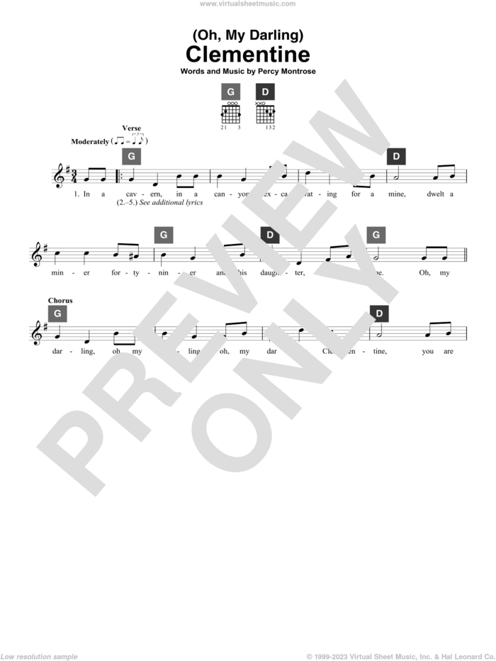 Montrose Oh My Darling Clementine Sheet Music For Guitar Solo Chordbuddy System