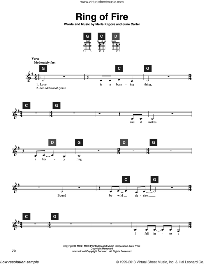 Ring Of Fire sheet music for guitar solo (ChordBuddy system) by Johnny Cash, Alan Jackson, Travis Perry, June Carter and Merle Kilgore, intermediate guitar (ChordBuddy system)
