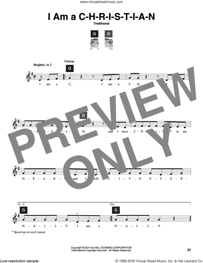 I Am A C-H-R-I-S-T-I-A-N sheet music for guitar solo (ChordBuddy system)  and Travis Perry, intermediate guitar (ChordBuddy system)