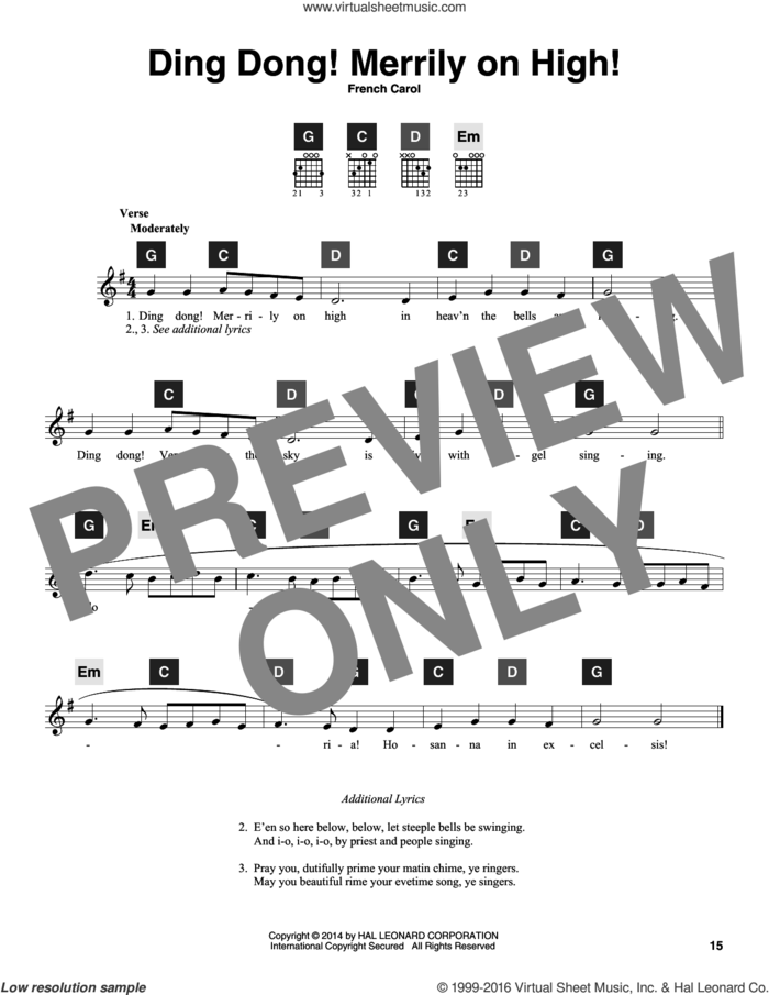 Ding Dong! Merrily On High! sheet music for guitar solo (ChordBuddy system)  and Travis Perry, intermediate guitar (ChordBuddy system)