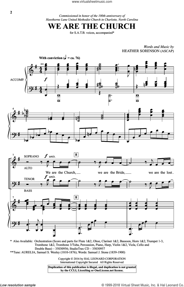 We Are The Church sheet music for choir (SATB: soprano, alto, tenor, bass) by Heather Sorenson, intermediate skill level