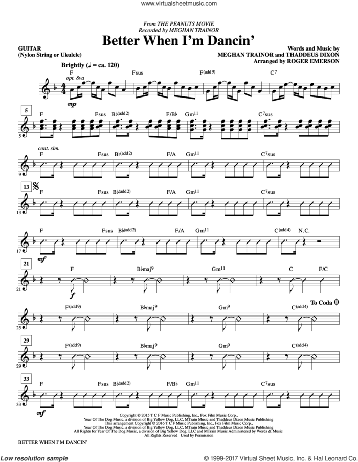 Better When I'm Dancin' (complete set of parts) sheet music for orchestra/band by Roger Emerson, Meghan Trainor and Thaddeus Dixon, intermediate skill level