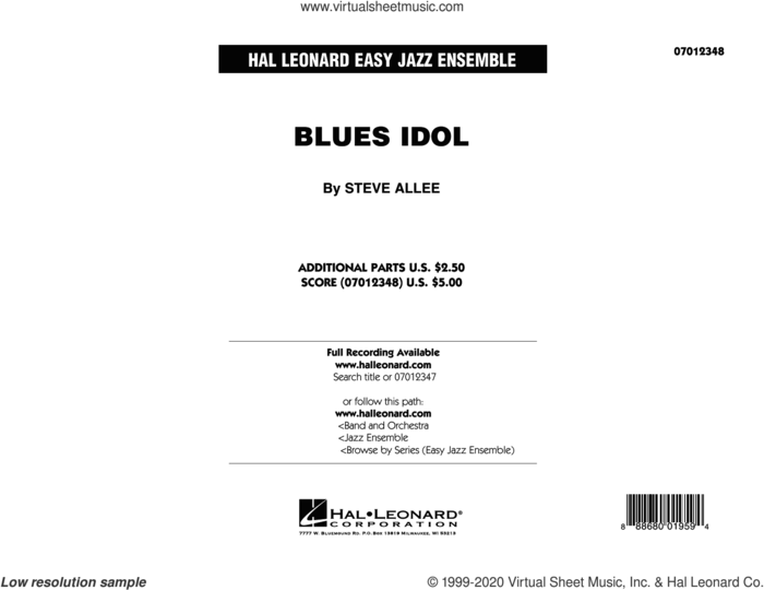 Blues Idol (COMPLETE) sheet music for jazz band by Steve Allee, intermediate skill level