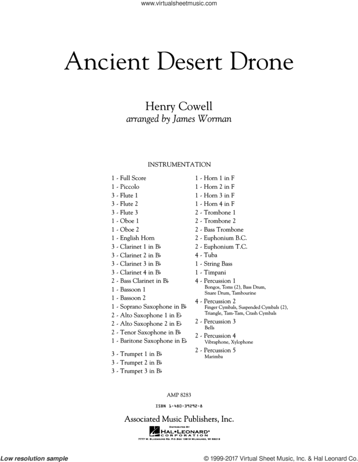 Ancient Desert Drone (COMPLETE) sheet music for concert band by James Worman, intermediate skill level