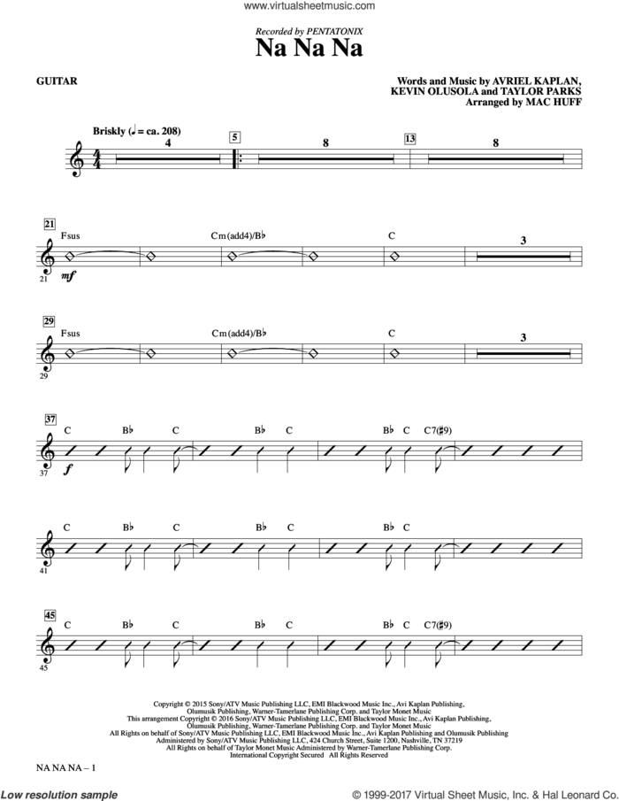 Na Na Na (arr. Mac Huff) (complete set of parts) sheet music for orchestra/band by Mac Huff, Avriel Kaplan, Kevin Olusola, Pentatonix and Taylor Parks, intermediate skill level