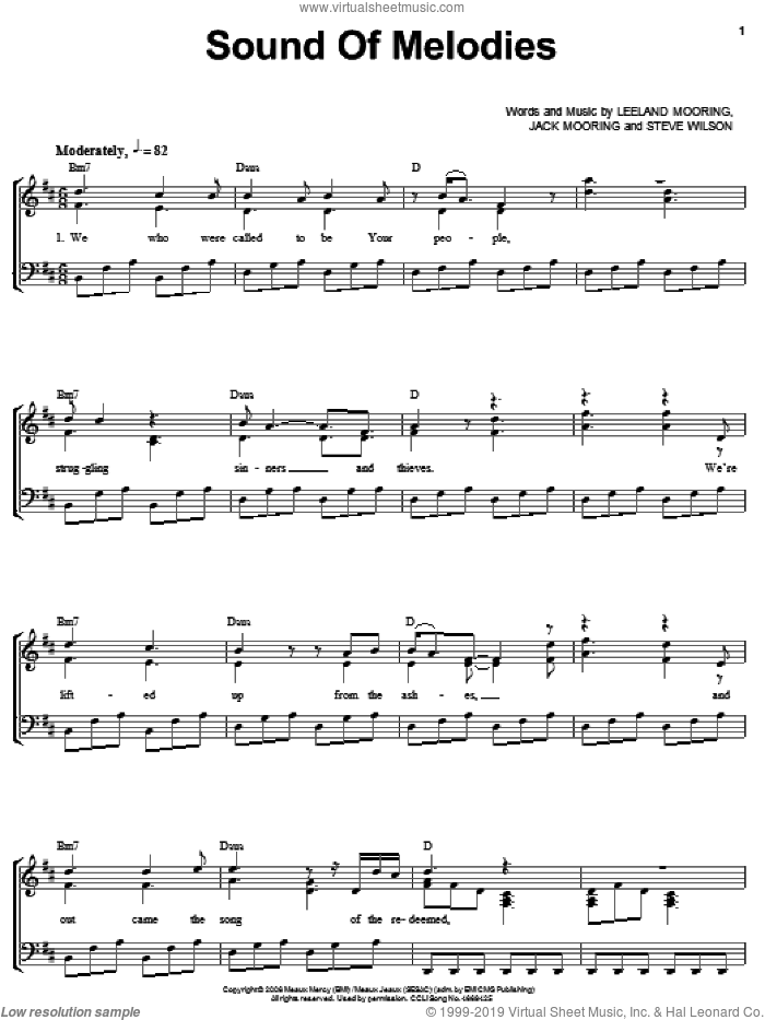 Sound Of Melodies sheet music for voice, piano or guitar by Leeland, Jack Mooring, Leeland Mooring and Steve Wilson, intermediate skill level