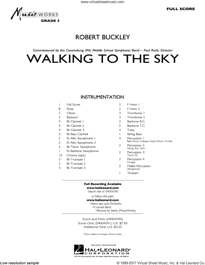 Walking to the Sky (COMPLETE) sheet music for concert band by Robert Buckley, intermediate skill level