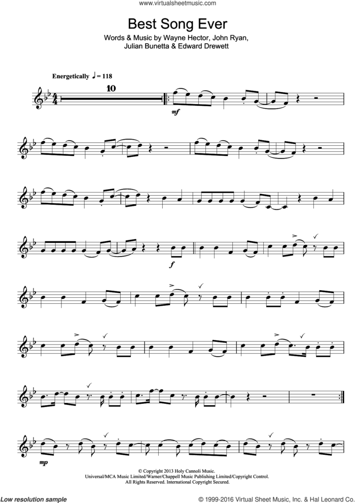 Best Song Ever sheet music for voice and other instruments (fake book) by One Direction, Edward Drewett, John Ryan, Julian Bunetta and Wayne Hector, intermediate skill level