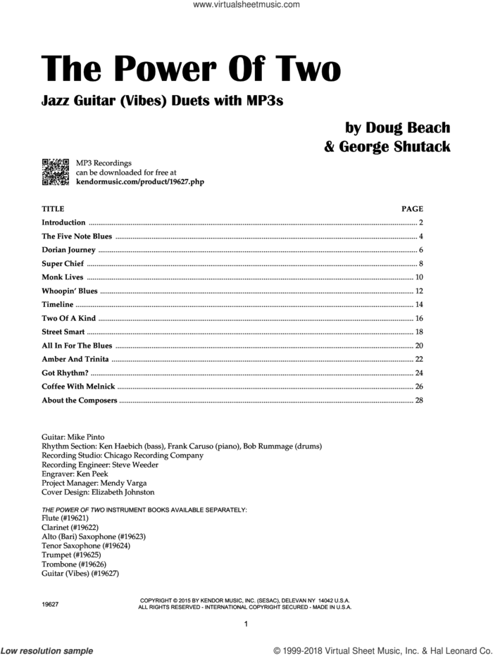 The Power Of Two - Guitar (Vibes) sheet music for percussions by Doug Beach and George Shutack, intermediate skill level