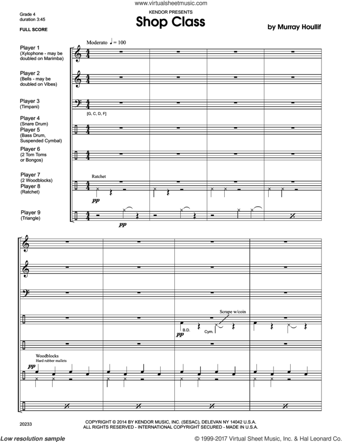 Shop Class (COMPLETE) sheet music for percussions by Houllif, intermediate skill level