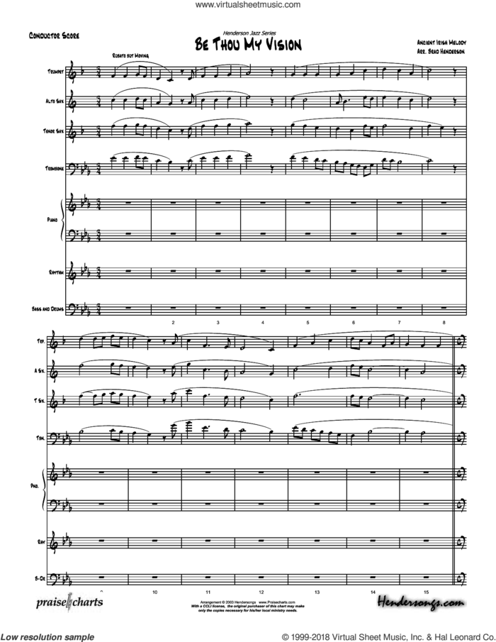Be Thou My Vision sheet music for concert band (orchestration) by Brad Henderson, intermediate skill level