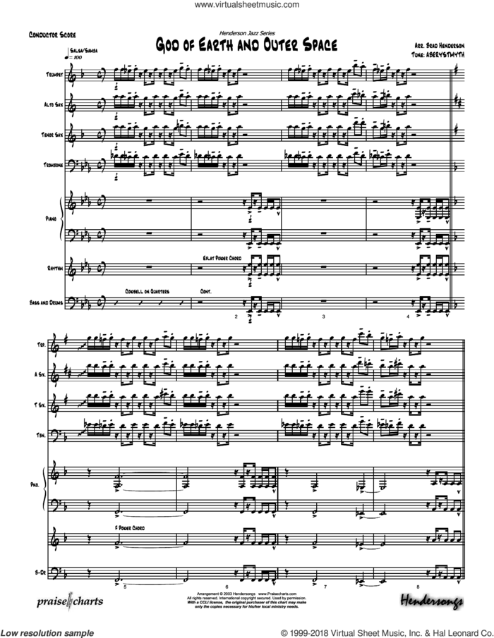 God Of Earth And Outer Space sheet music for concert band (orchestration) by Brad Henderson and Miscellaneous, intermediate skill level