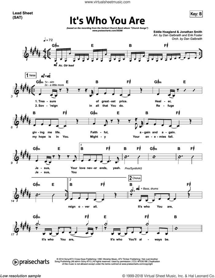 It's Who You Are sheet music for concert band (orchestration) by Dan Galbraith and Jonathan Smith, intermediate skill level