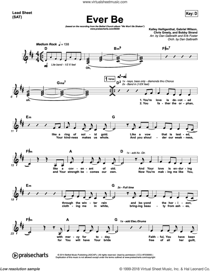 Ever Be sheet music for concert band (orchestration) by Dan Galbraith and Bobby Strand, intermediate skill level