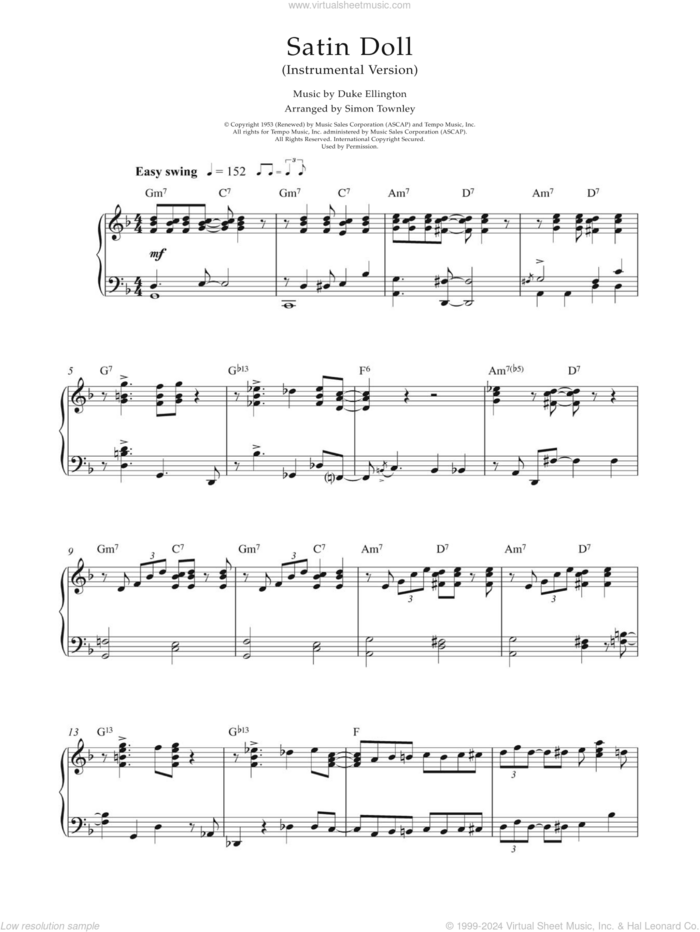 Hines - Satin Doll sheet music for piano solo [PDF]