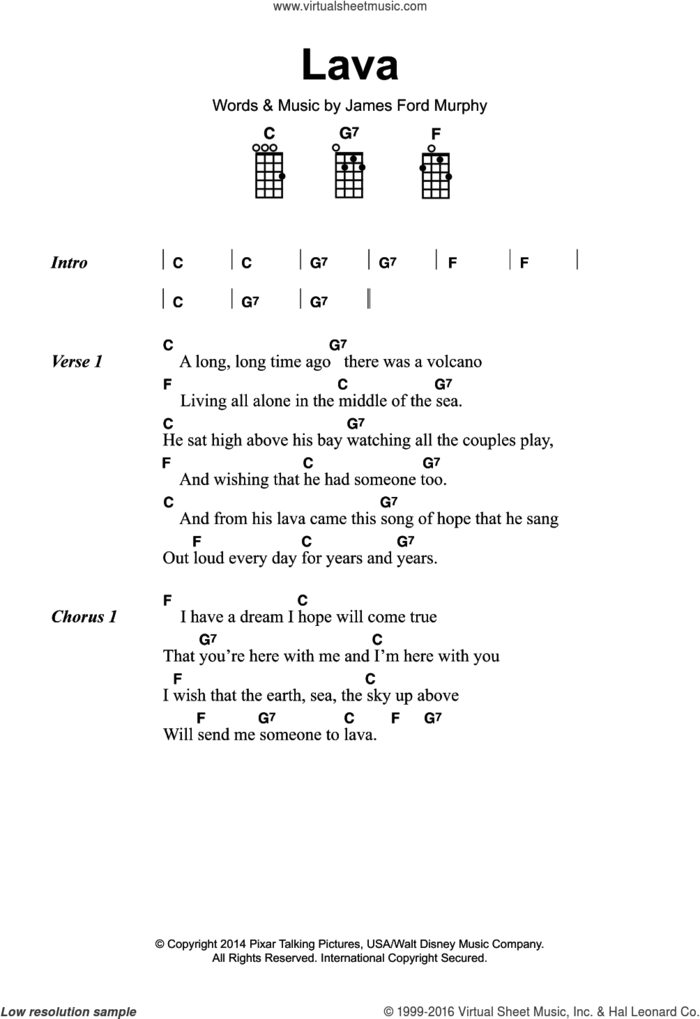 Lava (from Lava) sheet music for voice, piano or guitar by James Ford Murphy, Kuana Torres Kahele and Napua Greig, intermediate skill level