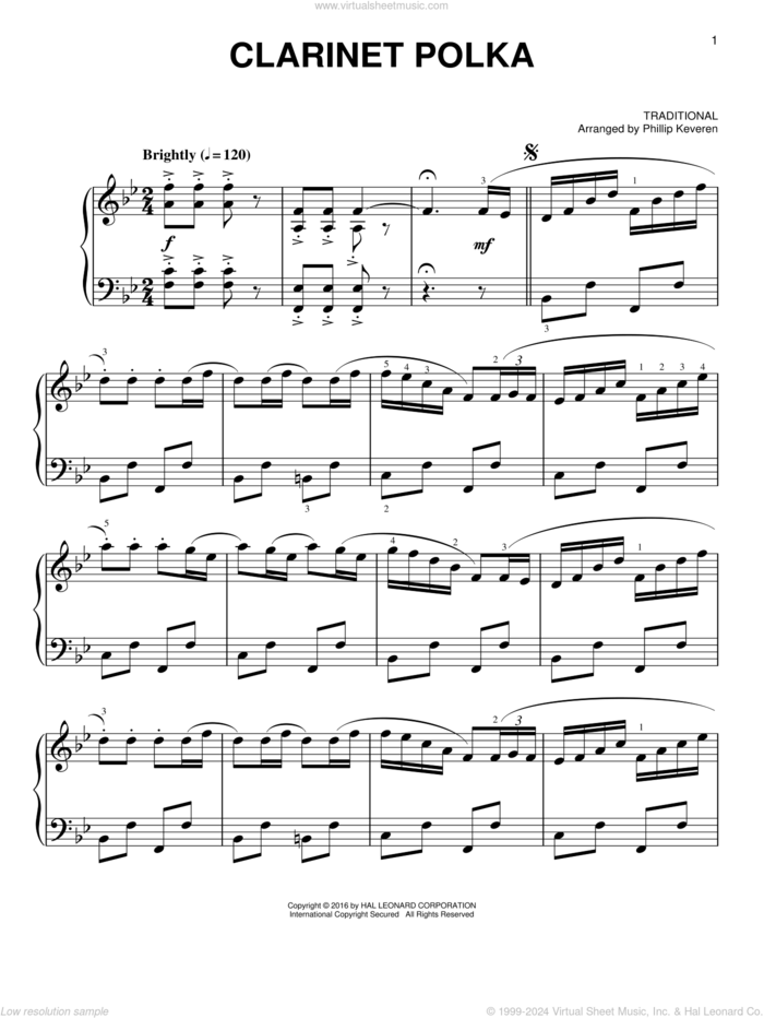 Clarinet Polka [Classical version] (arr. Phillip Keveren) sheet music for piano solo by Phillip Keveren and Miscellaneous, easy skill level