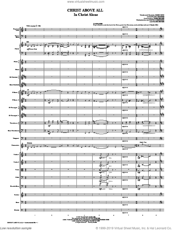 Christ Above All (COMPLETE) sheet music for orchestra/band (Orchestra) by Mark Brymer, intermediate skill level