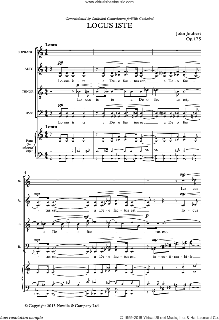 Locus Iste sheet music for choir by John Joubert, classical score, intermediate skill level