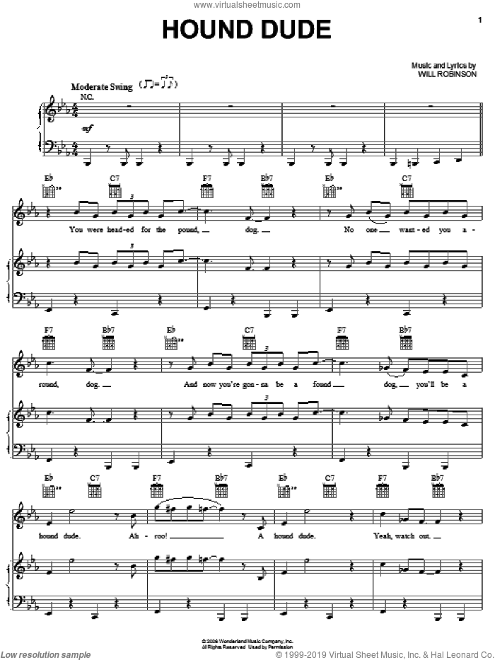 Hound Dude sheet music for voice, piano or guitar by Josh Gracin, The Fox And The Hound 2 (Movie) and Will Robinson, intermediate skill level