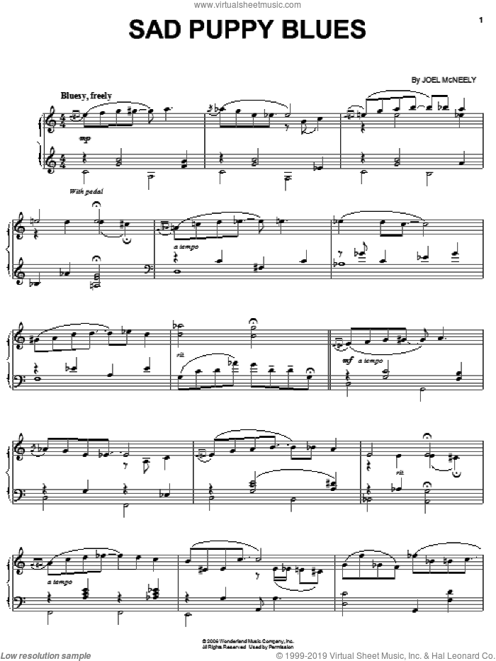 Sad Puppy Blues sheet music for voice, piano or guitar by Joel McNeely and The Fox And The Hound 2 (Movie), intermediate skill level