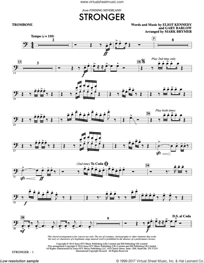 Stronger (complete set of parts) sheet music for orchestra/band by Mark Brymer, Eliot Kennedy and Gary Barlow, intermediate skill level