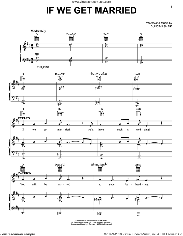 If We Get Married sheet music for voice, piano or guitar by Duncan Sheik, intermediate skill level
