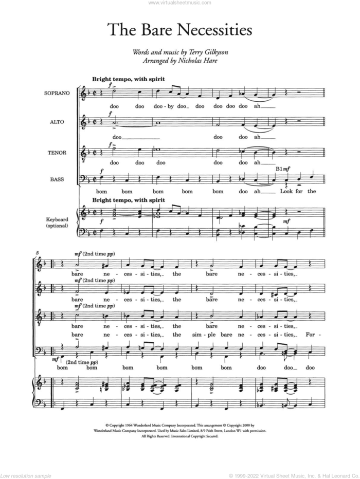 The Bare Necessities (from Disney's The Jungle Book) (arr. Nicholas Hare) sheet music for choir by Terry Gilkyson and Nicholas Hare, intermediate skill level