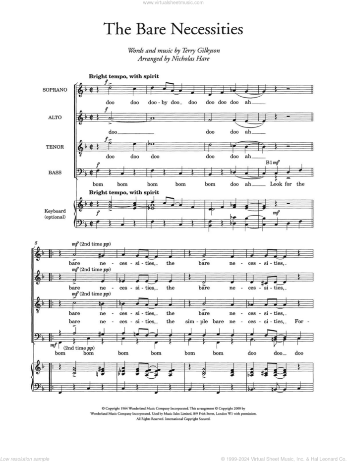 The Bare Necessities (from Disney's The Jungle Book) (arr. Nicholas Hare) sheet music for choir by Terry Gilkyson and Nicholas Hare, intermediate skill level