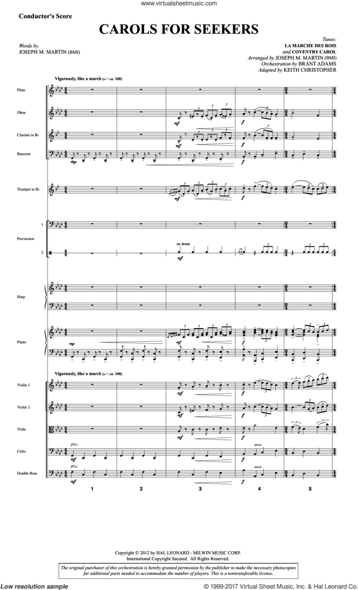 Carols for Seekers (COMPLETE) sheet music for orchestra/band by Joseph M. Martin, intermediate skill level