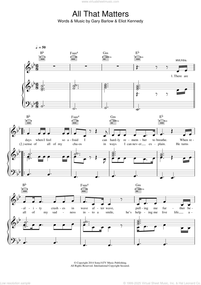 All That Matters (from Finding Neverland) sheet music for voice, piano or guitar by Eliot Kennedy and Gary Barlow, intermediate skill level