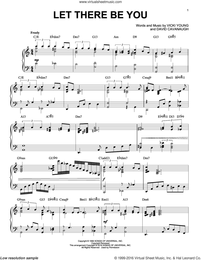 Let There Be You [Jazz version] (arr. Brent Edstrom) sheet music for piano solo by Victor Young and Dave Cavanaugh, intermediate skill level