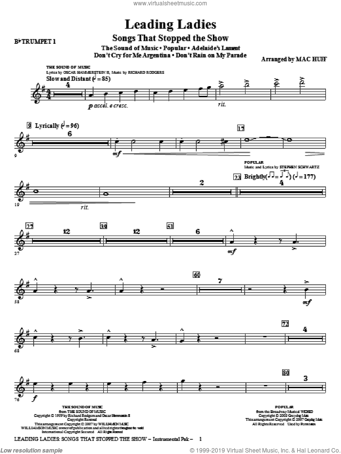 Leading Ladies: Songs That Stopped The Show (complete set of parts) sheet music for orchestra/band by Mac Huff, intermediate skill level