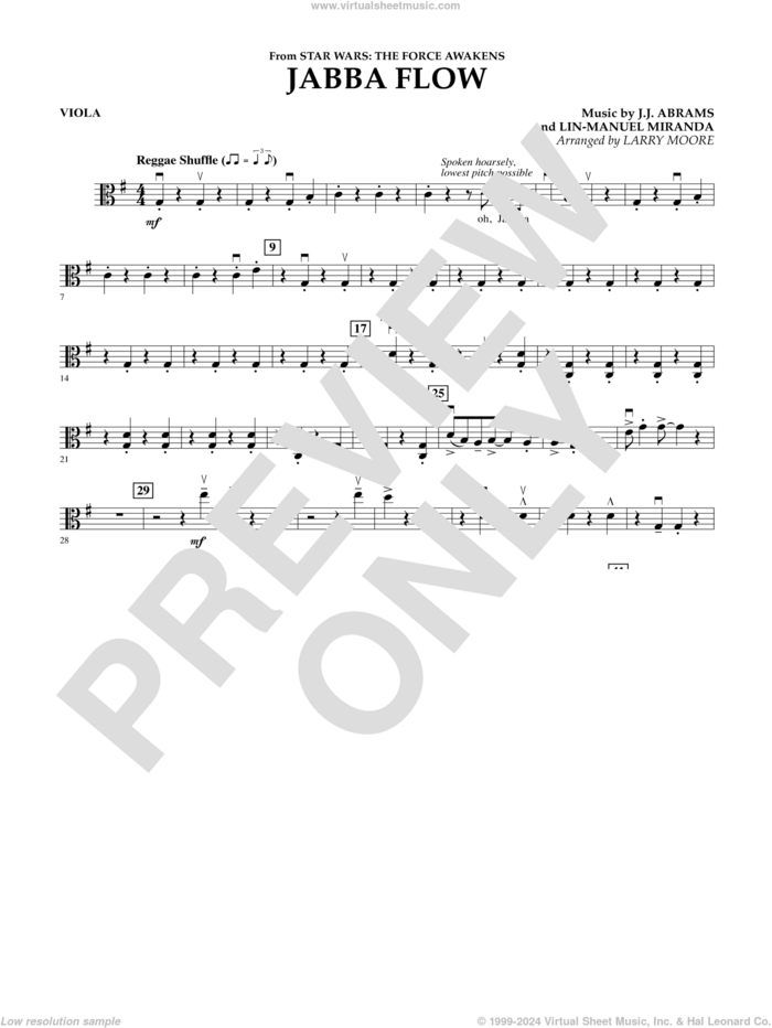 Jabba Flow (from Star Wars: The Force Awakens) sheet music for orchestra (viola) by Lin-Manuel Miranda, Larry Moore, J.J. Abrams and J.J. Abrams and Lin-Manuel Miranda, intermediate skill level