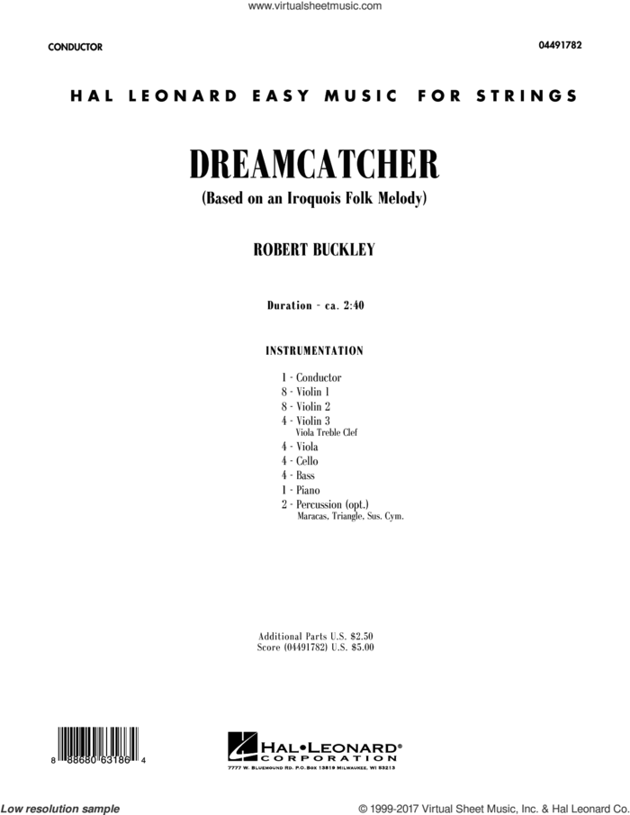Dreamcatcher (COMPLETE) sheet music for orchestra by Robert Buckley, intermediate skill level