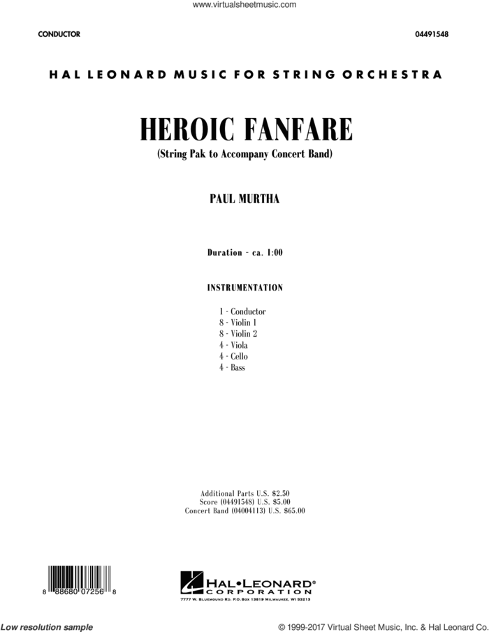 Heroic Fanfare (COMPLETE) sheet music for orchestra by Paul Murtha, intermediate skill level