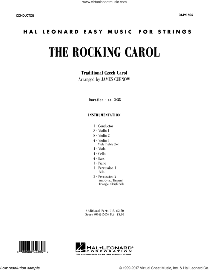 The Rocking Carol (COMPLETE) sheet music for orchestra by James Curnow and Miscellaneous, intermediate skill level