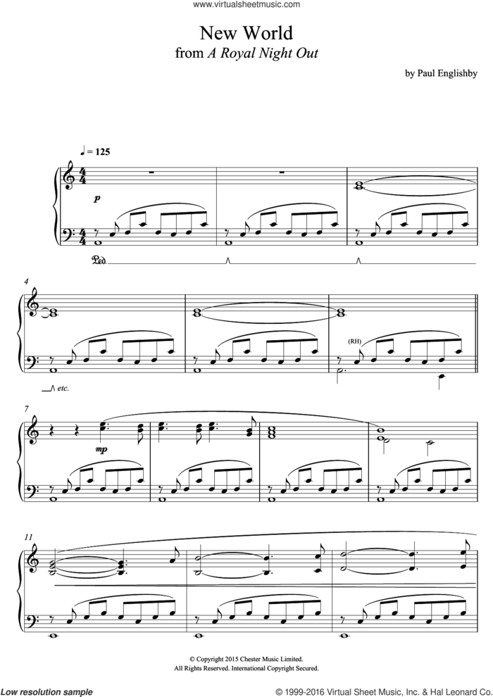 New World (From 'A Royal Night Out') sheet music for piano solo by Paul Englishby, intermediate skill level