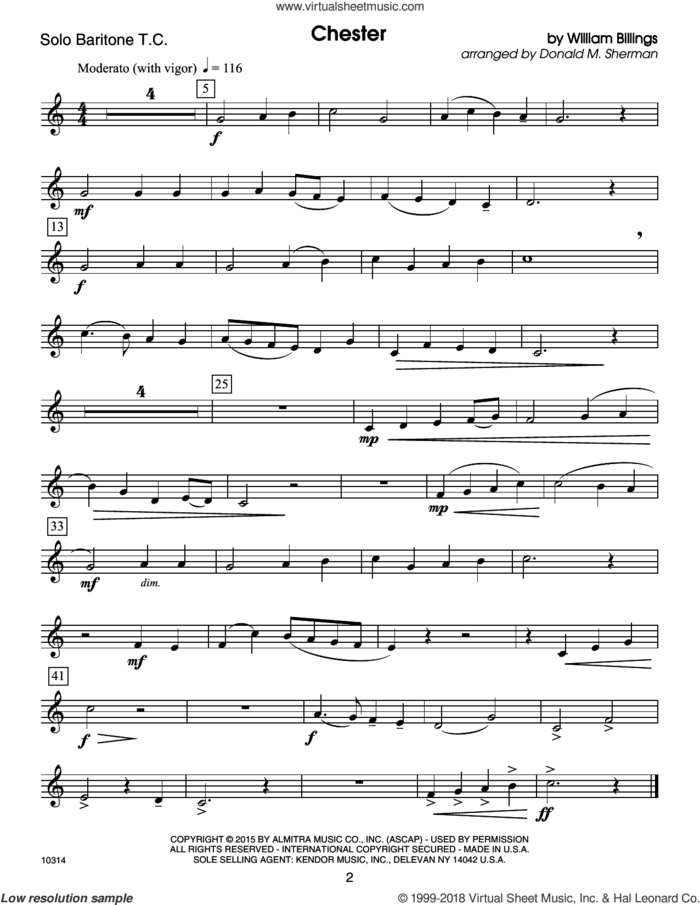 Kendor Debut Solos - Baritone T.C. sheet music for baritone solo by Donald M. Sherman and Miscellaneous, intermediate skill level