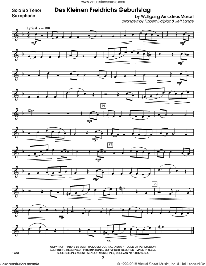 Kendor Debut Solos - Bb Tenor Sax sheet music for tenor saxophone and piano by Carl Strommen, Dalpiaz and Robert John Lange, intermediate skill level